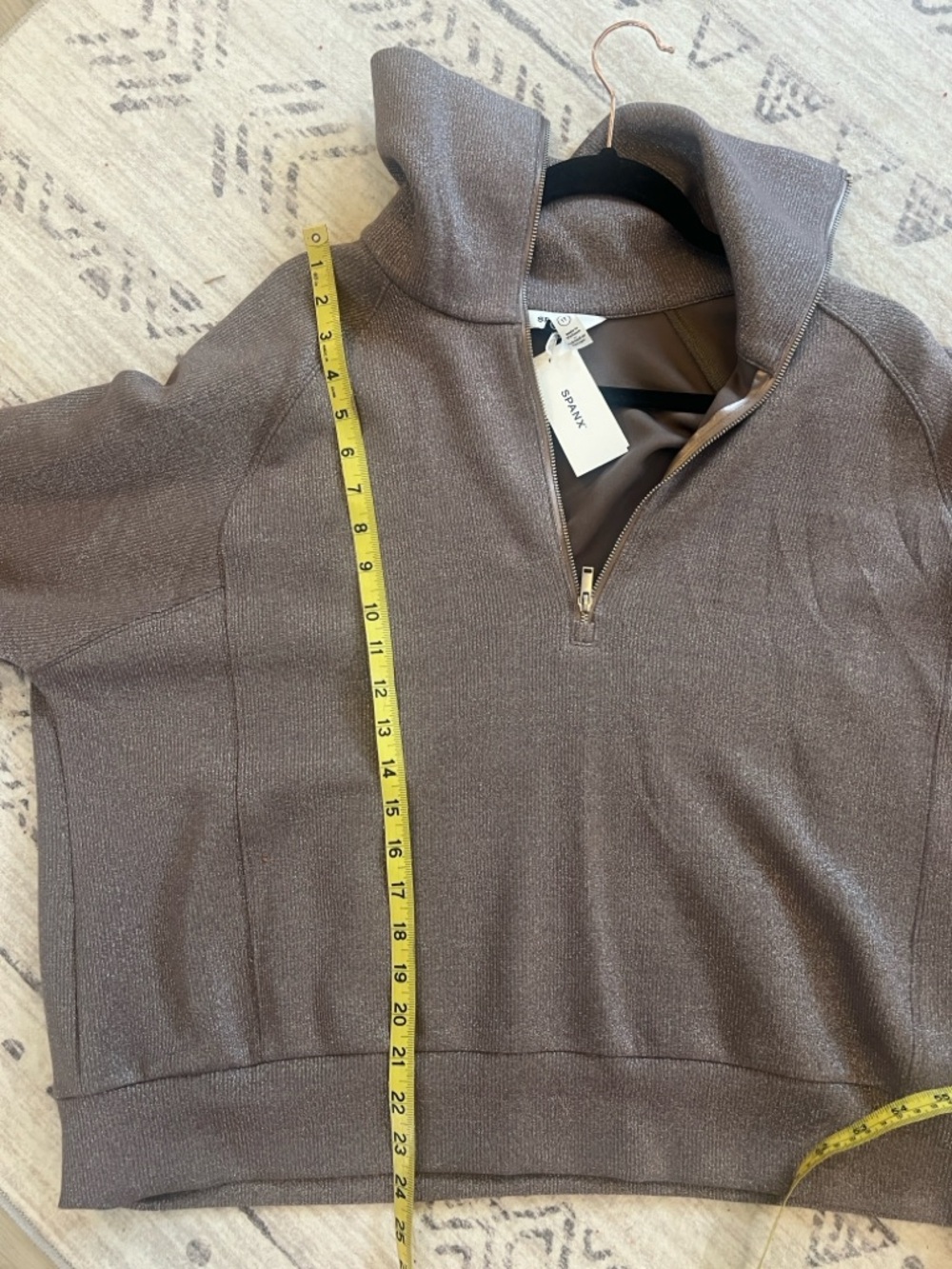 SPANX Taupe Zip-Front Hoodie and Pants with Matching Trim - Picture 10 of 13